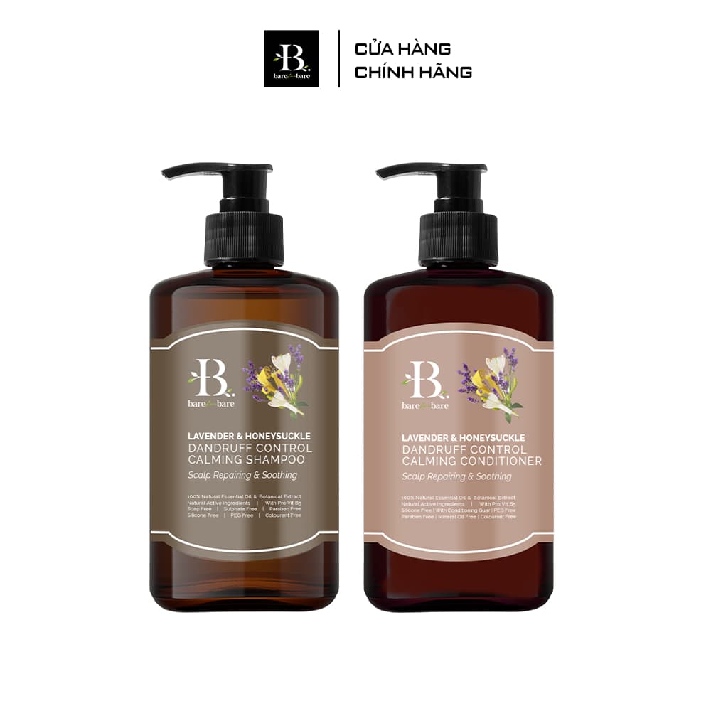 Bộ Dầu gội + Dầu xả Bare For Bare - Sạch gàu 300ml x2-duoc-ban-tai-Minu Shop 123